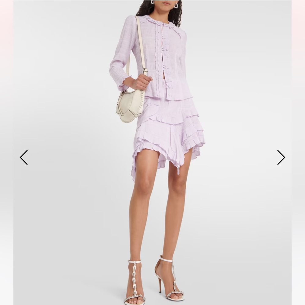 ISABEL MARANT Georgia shirred top in Lilac FR34 - Picture 2 of 7